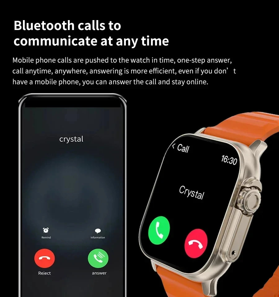 2026 Men's Smartwatch with 2.01-Inch HD Display, Bluetooth Calling, Health and Fitness Tracking, Multi-Sport Modes for Android and iOS