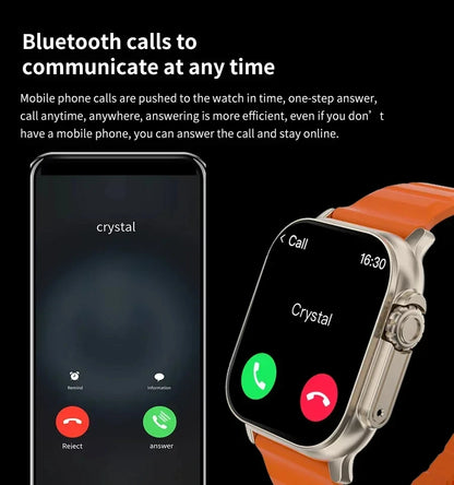 2026 Men's Smartwatch with 2.01-Inch HD Display, Bluetooth Calling, Health and Fitness Tracking, Multi-Sport Modes for Android and iOS
