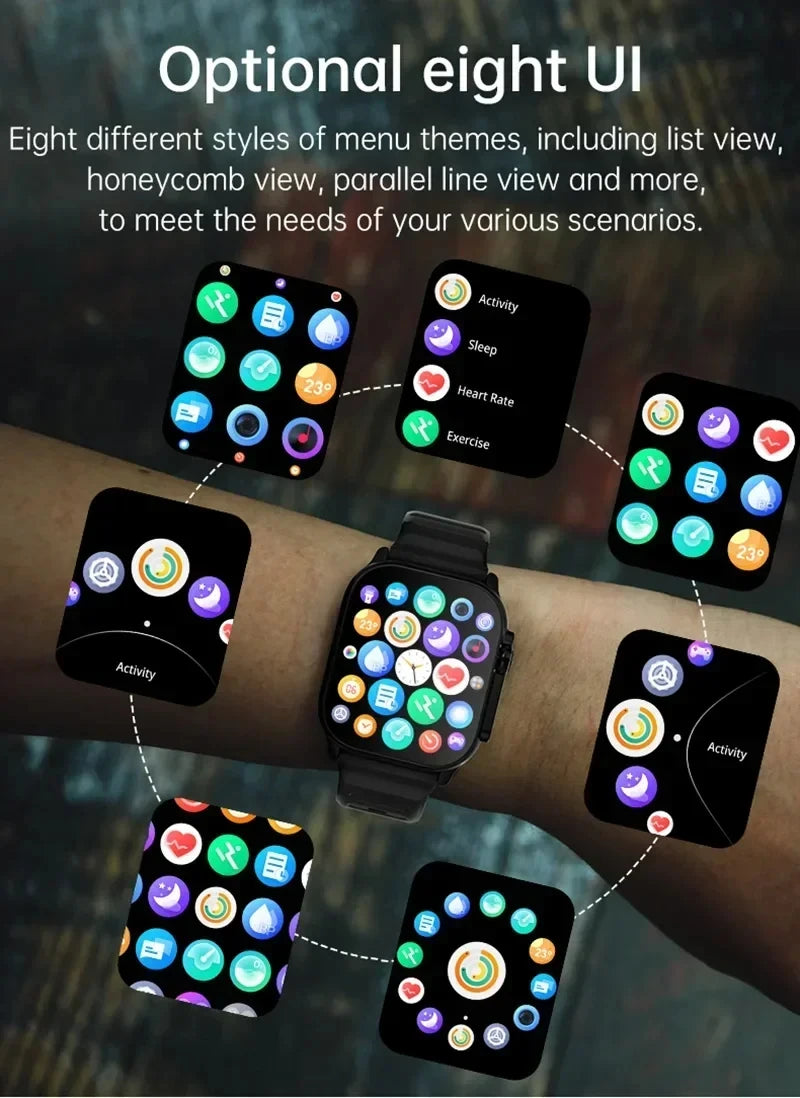 2026 Men's Smartwatch with 2.01-Inch HD Display, Bluetooth Calling, Health and Fitness Tracking, Multi-Sport Modes for Android and iOS